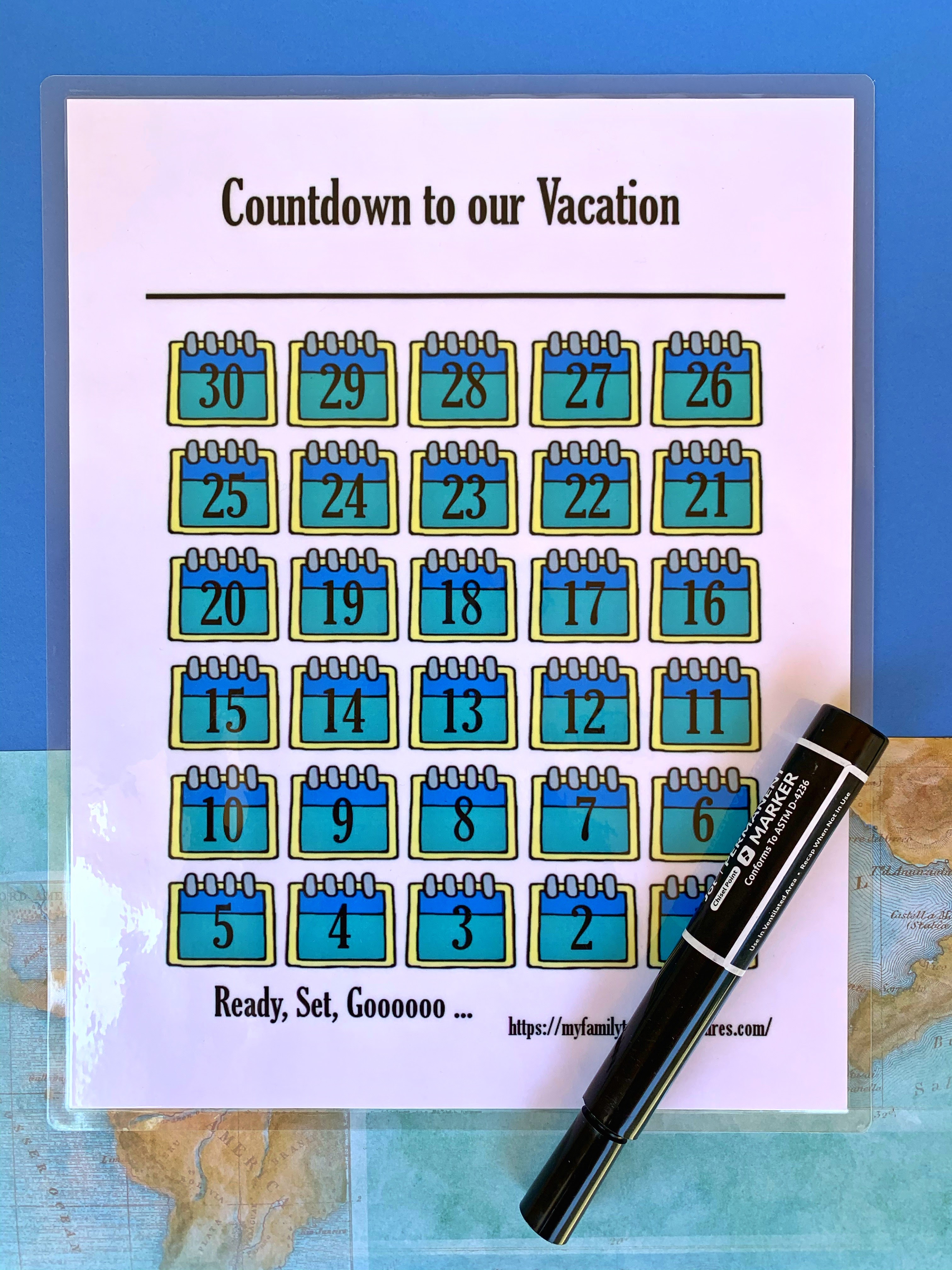 6 Free printable Vacation Countdown Calendars Away we wander and